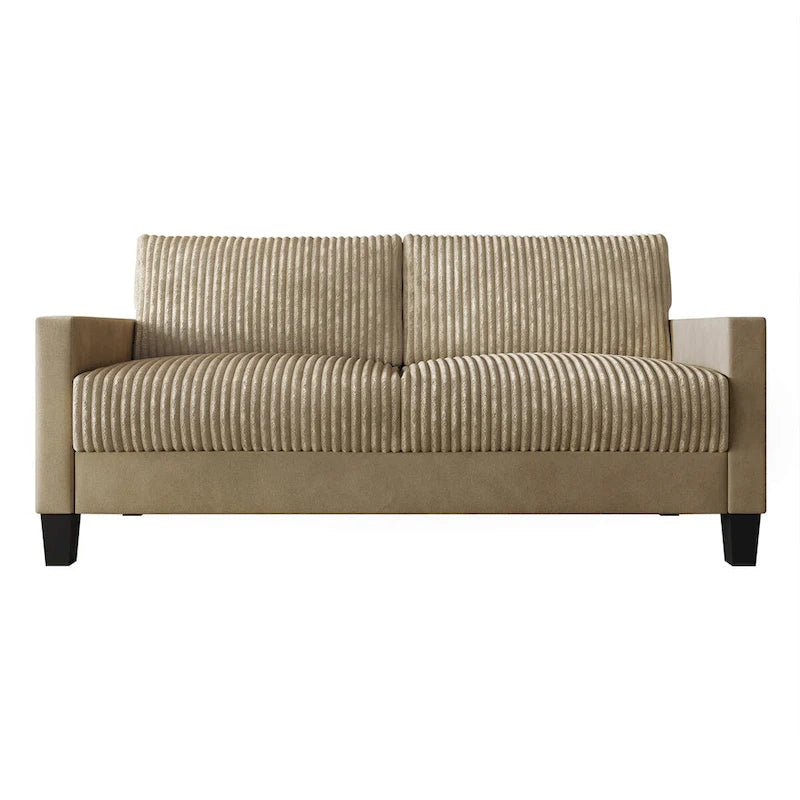 Corduroy Velvet 3-Seater Sofa, Mid-Century Style