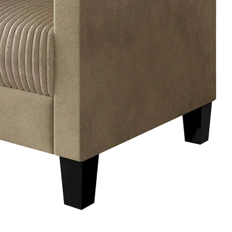 Corduroy Velvet 3-Seater Sofa, Mid-Century Style