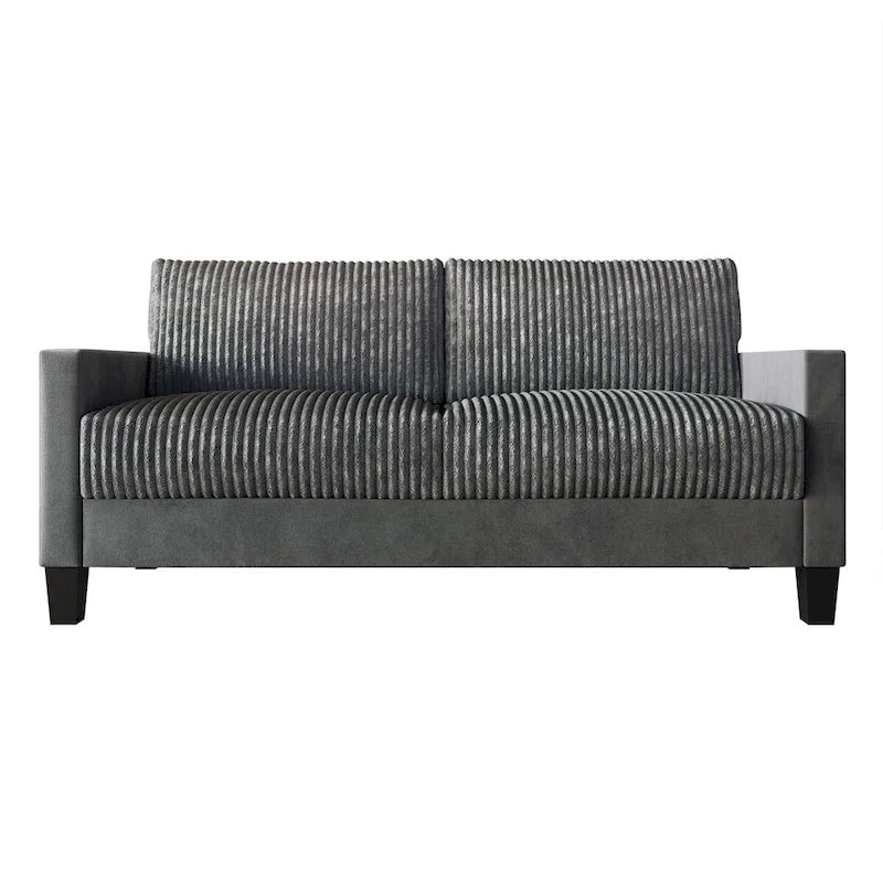 Corduroy Velvet 3-Seater Sofa, Mid-Century Style