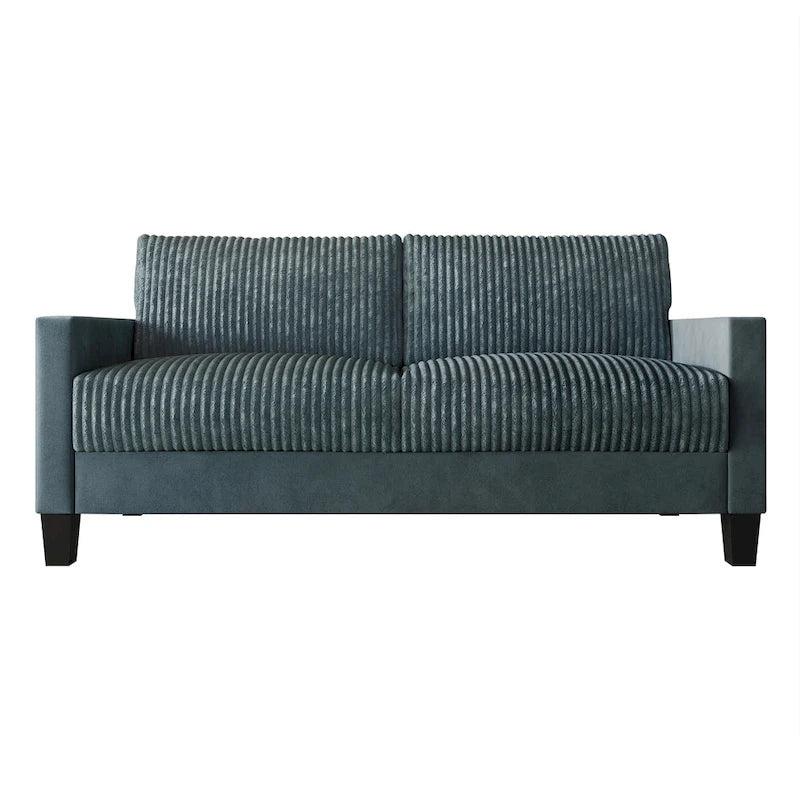 Corduroy Velvet 3-Seater Sofa, Mid-Century Style