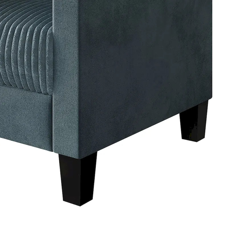 Corduroy Velvet 3-Seater Sofa, Mid-Century Style