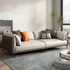 Brown Faux Leather Pillow Top Sofa, 2-Seat