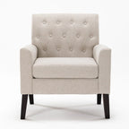 Wheat / Navy / Beige / Green / Gray Linen Button-Tufted Armchair, Set of 2