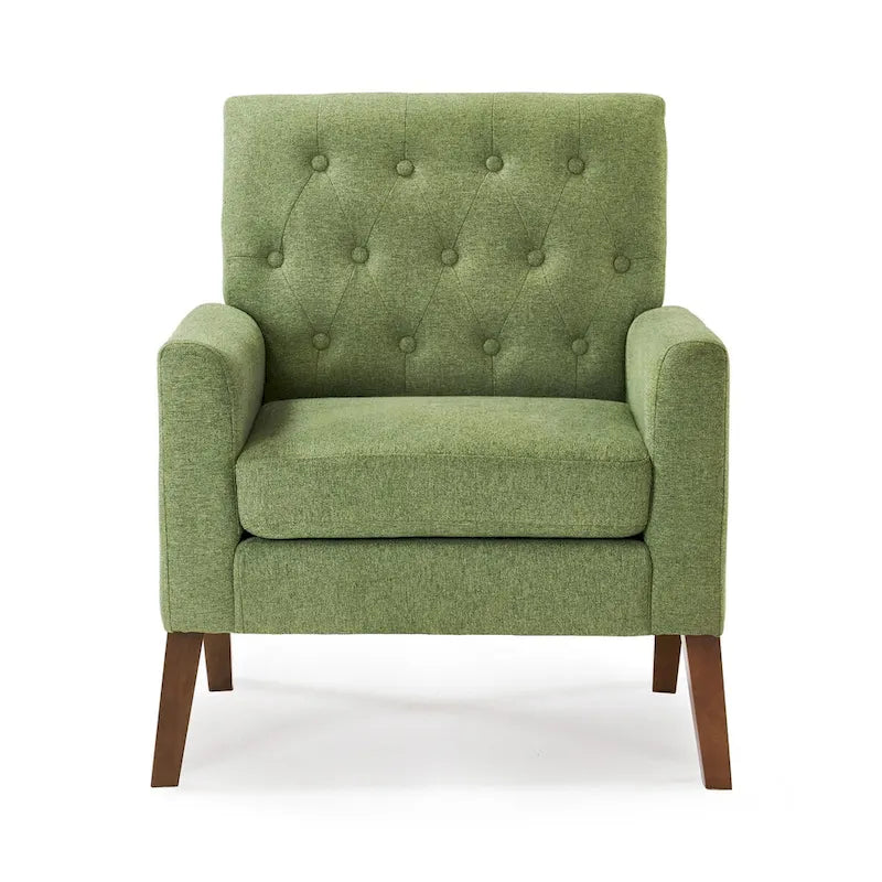 Wheat / Navy / Beige / Green / Gray Linen Button-Tufted Armchair, Set of 2
