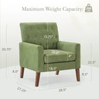 Wheat / Navy / Beige / Green / Gray Linen Button-Tufted Armchair, Set of 2
