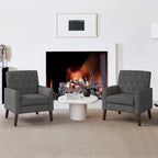 Wheat / Navy / Beige / Green / Gray Linen Button-Tufted Armchair, Set of 2
