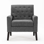 Wheat / Navy / Beige / Green / Gray Linen Button-Tufted Armchair, Set of 2