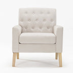 Wheat / Navy / Beige / Green / Gray Linen Button-Tufted Armchair, Set of 2