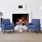 Wheat / Navy / Beige / Green / Gray Linen Button-Tufted Armchair, Set of 2