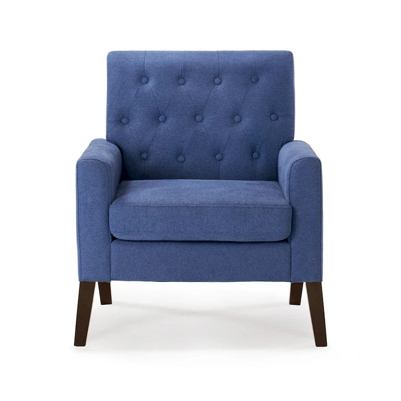 Wheat / Navy / Beige / Green / Gray Linen Button-Tufted Armchair, Set of 2