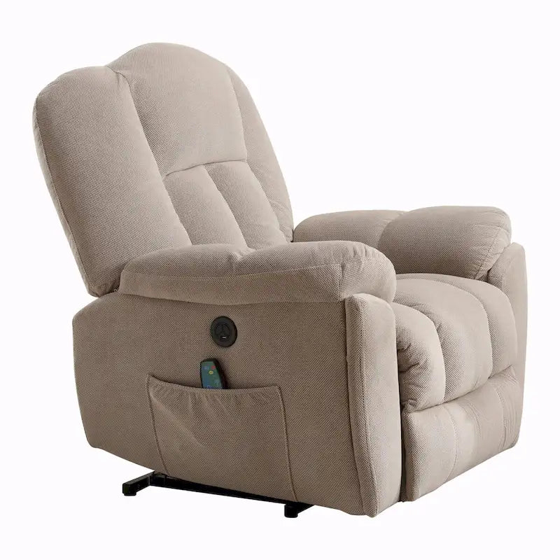 Beige / Grey Power Lift Recliner Chair with Heat & Massage – 1-Person