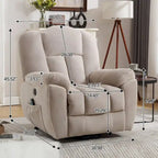 Beige / Grey Power Lift Recliner Chair with Heat & Massage – 1-Person