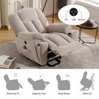 Beige / Grey Power Lift Recliner Chair with Heat & Massage – 1-Person