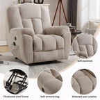Beige / Grey Power Lift Recliner Chair with Heat & Massage – 1-Person