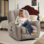 Beige / Grey Power Lift Recliner Chair with Heat & Massage – 1-Person