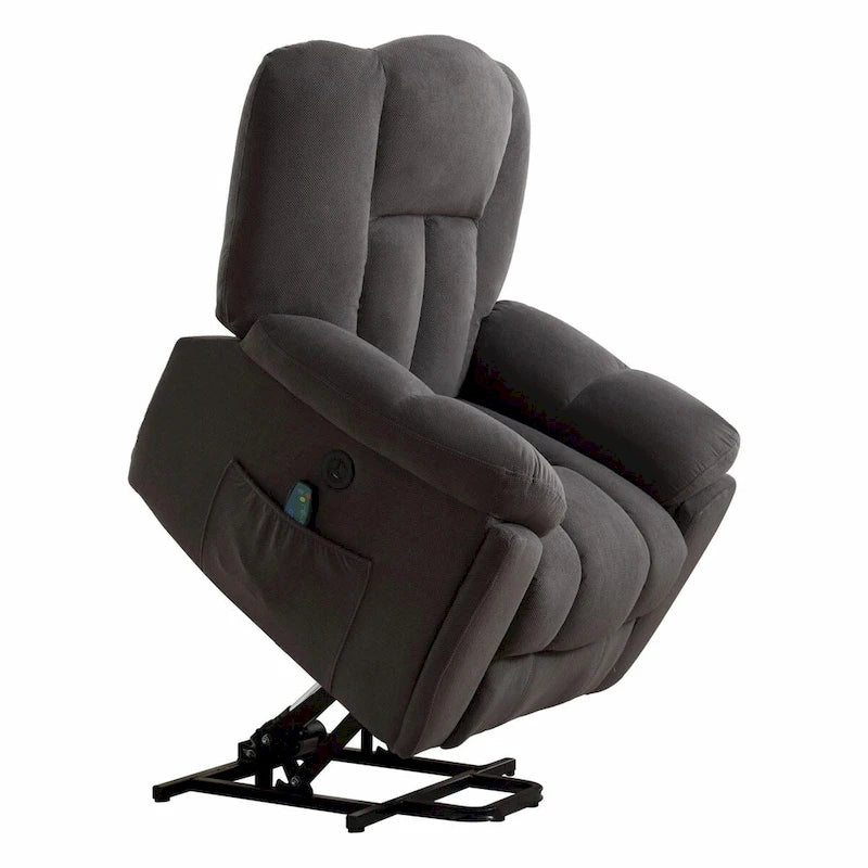 Beige / Grey Power Lift Recliner Chair with Heat & Massage – 1-Person