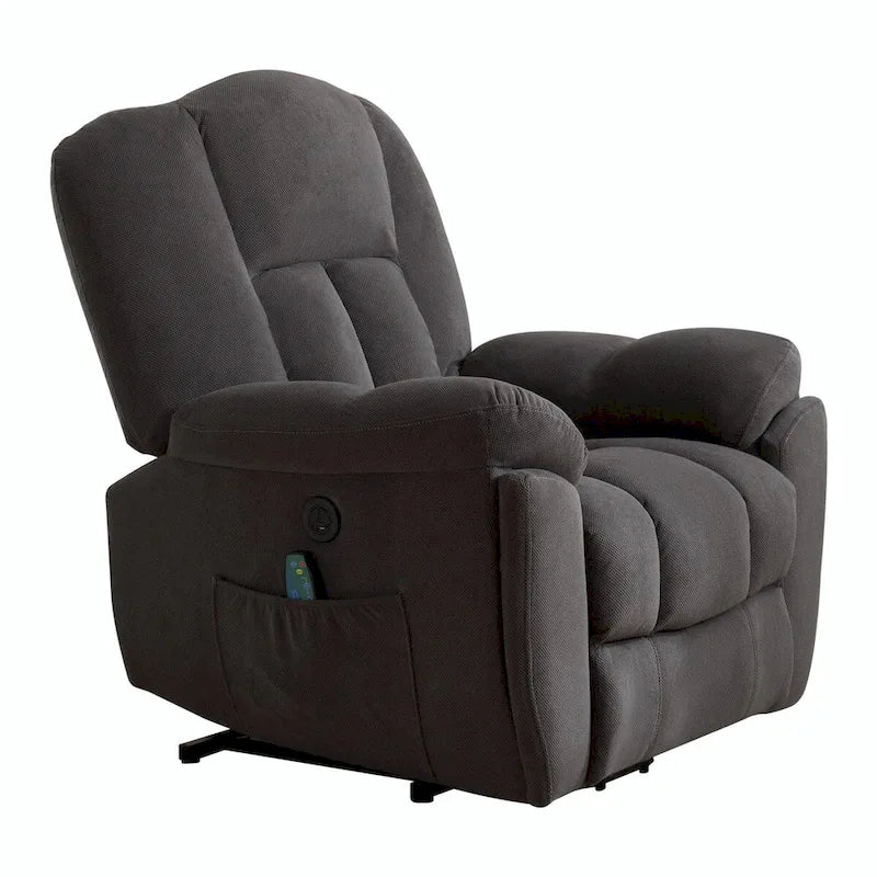 Beige / Grey Power Lift Recliner Chair with Heat & Massage – 1-Person