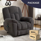 Beige / Grey Power Lift Recliner Chair with Heat & Massage – 1-Person