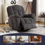 Beige / Grey Power Lift Recliner Chair with Heat & Massage – 1-Person