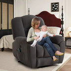 Beige / Grey Power Lift Recliner Chair with Heat & Massage – 1-Person