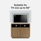 Golden Oak / Natural Walnut Corner TV Stand with Storage, 1-Person Assembly