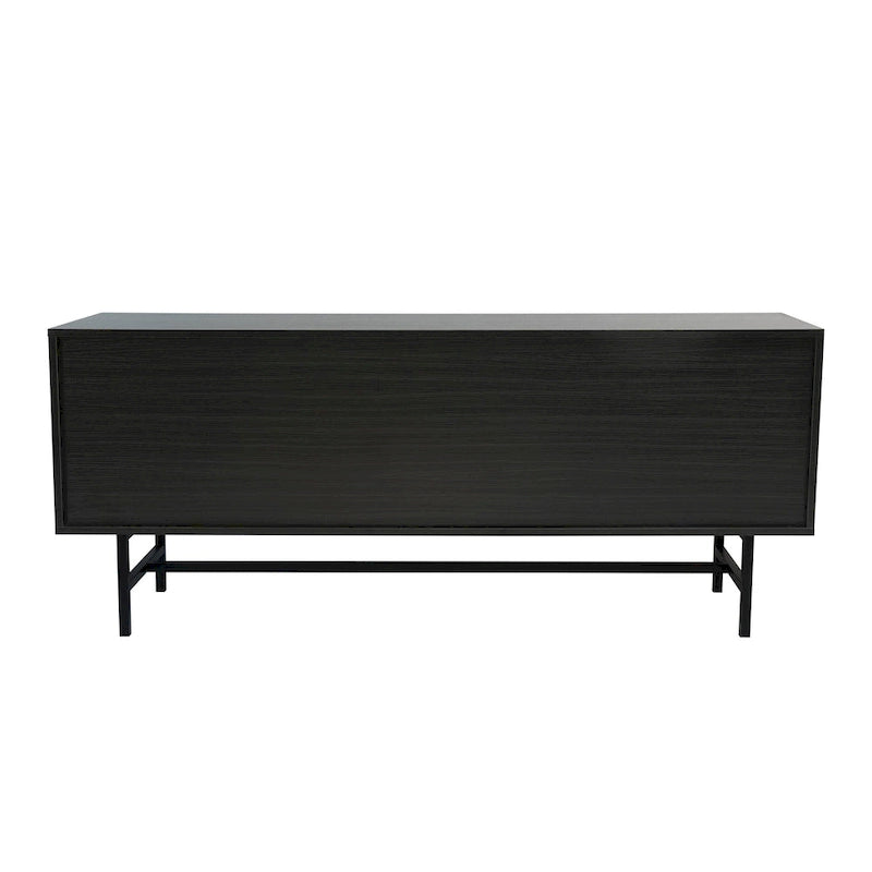 Modern TV Stand with 2 Drawers & Open Shelves, Fits up to 60" TV – Walnut / Ebony / White / Phantom Grey
