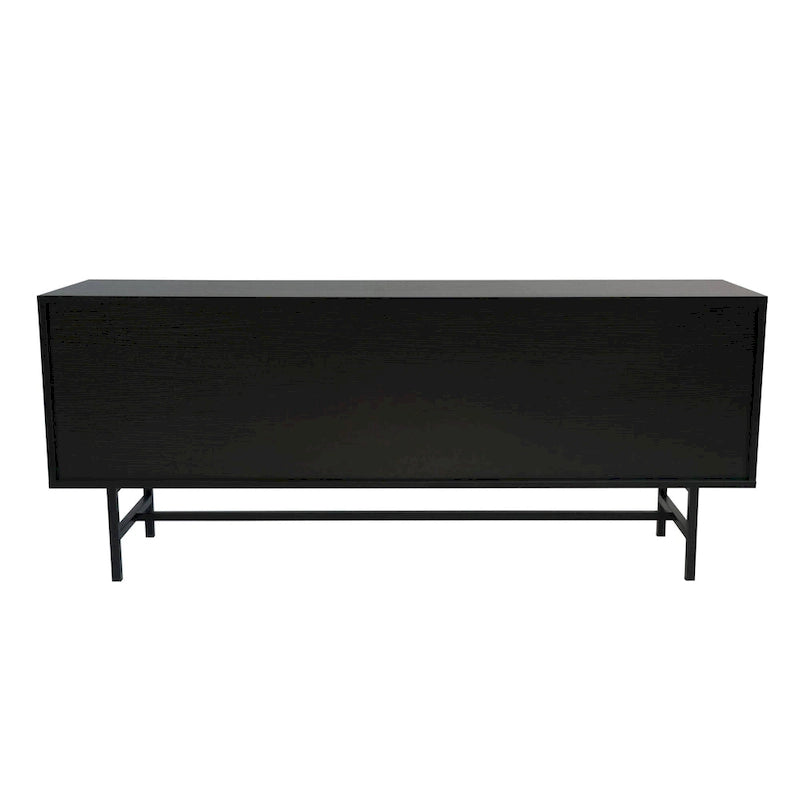 Modern TV Stand with 2 Drawers & Open Shelves, Fits up to 60" TV – Walnut / Ebony / White / Phantom Grey