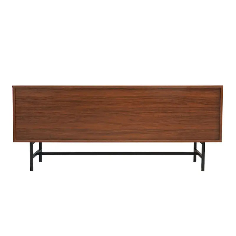 Modern TV Stand with 2 Drawers & Open Shelves, Fits up to 60" TV – Walnut / Ebony / White / Phantom Grey