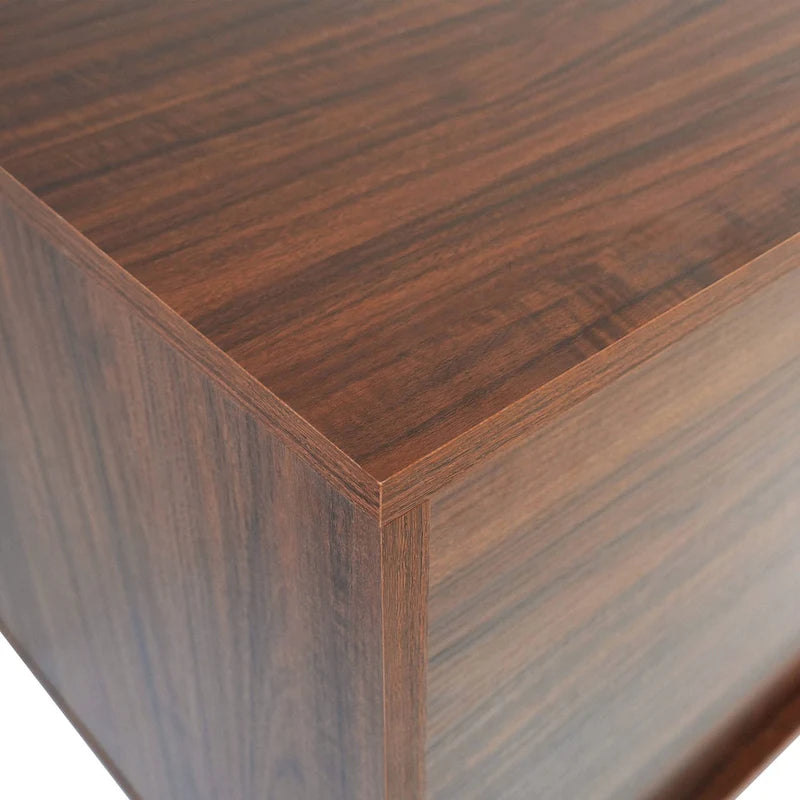 Modern TV Stand with 2 Drawers & Open Shelves, Fits up to 60" TV – Walnut / Ebony / White / Phantom Grey