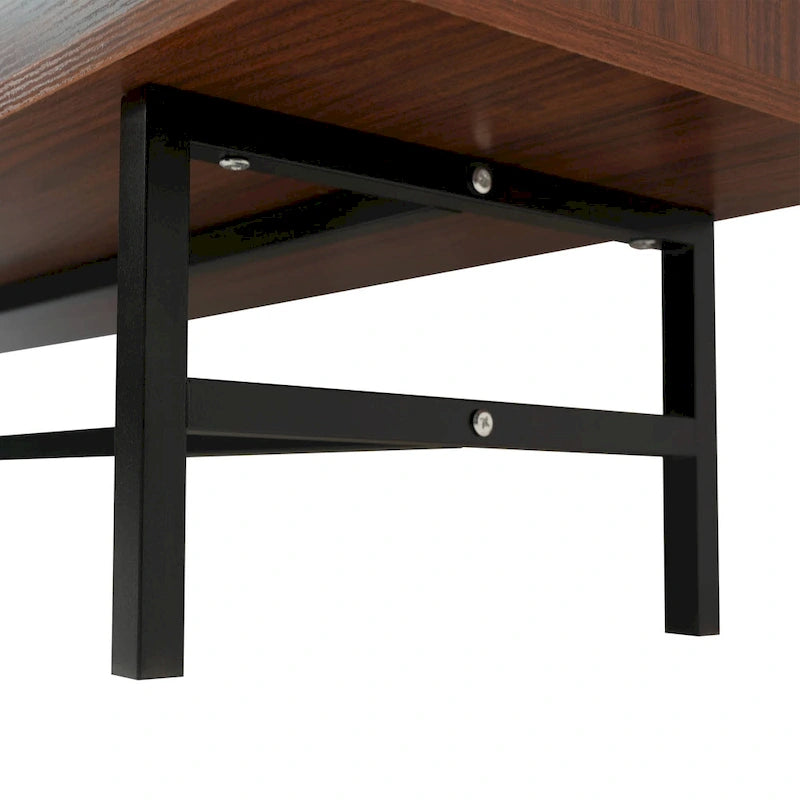 Modern TV Stand with 2 Drawers & Open Shelves, Fits up to 60" TV – Walnut / Ebony / White / Phantom Grey