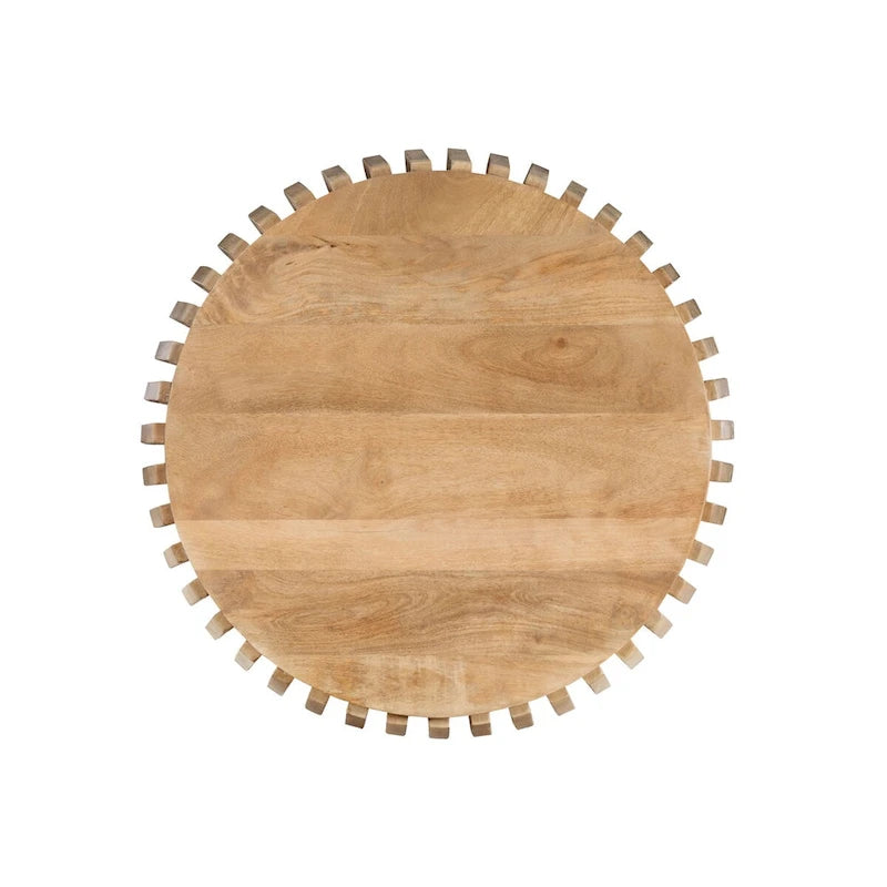 Natural Mango Wood Coffee Table, Brown, Square, 1-Person