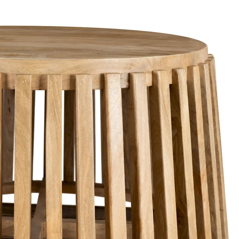 Natural Mango Wood Coffee Table, Brown, Square, 1-Person