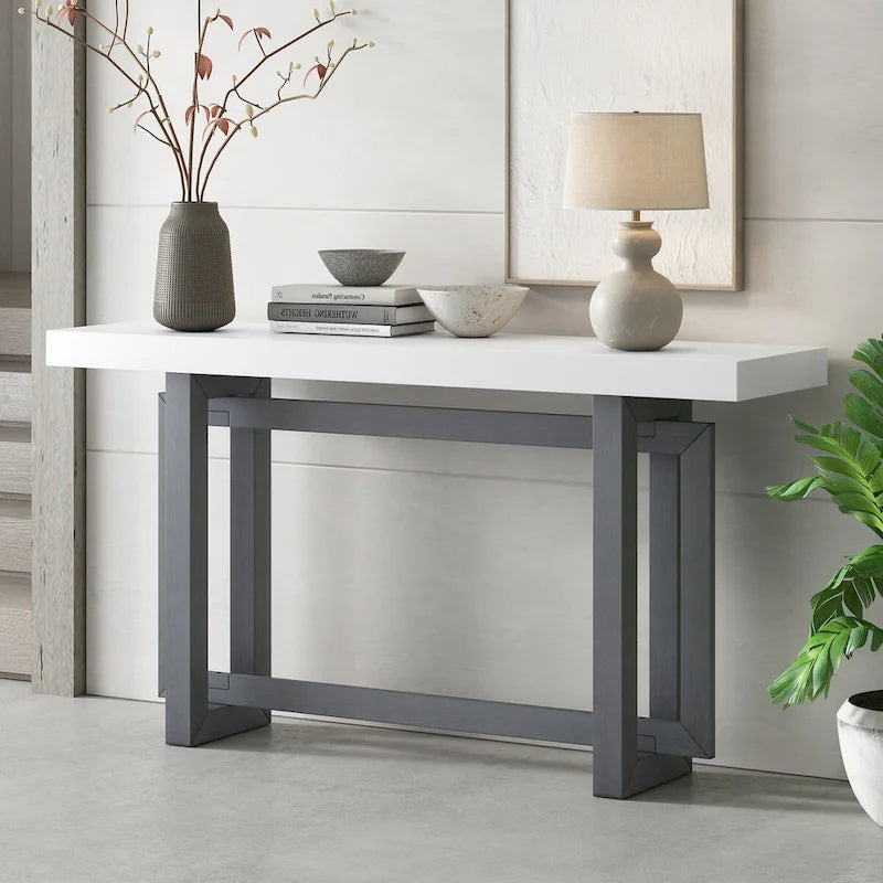Minimalist Console Table – Dark Gray / Black / Navy Blue / White / Grey, MDF & Pine