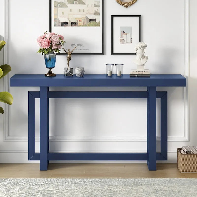 Minimalist Console Table – Dark Gray / Black / Navy Blue / White / Grey, MDF & Pine