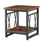 Black 2-Tier Industrial Side Table, MDF Top, Single Use