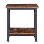 Black 2-Tier Industrial Side Table, MDF Top, Single Use
