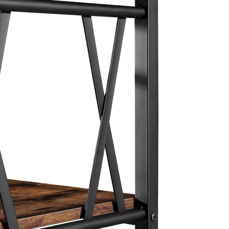 Black 2-Tier Industrial Side Table, MDF Top, Single Use