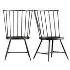 Walnut & Black Iron Round Dining Table Set, Seats up to 5
