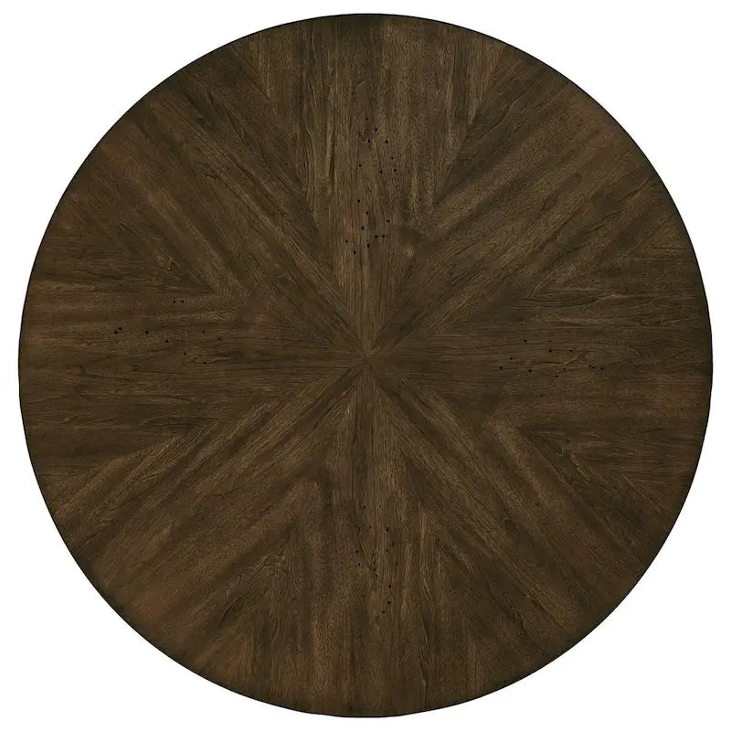 Walnut & Black Iron Round Dining Table Set, Seats up to 5