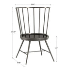 Walnut & Black Iron Round Dining Table Set, Seats up to 5