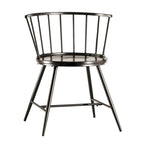 Walnut & Black Iron Round Dining Table Set, Seats up to 5