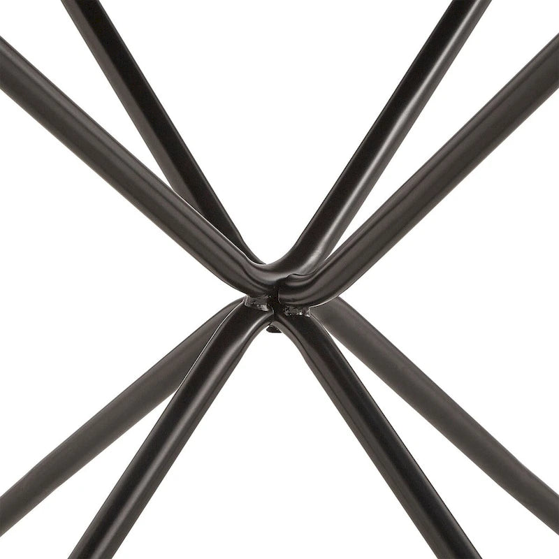 Walnut & Black Iron Round Dining Table Set, Seats up to 5