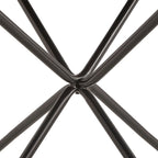 Walnut & Black Iron Round Dining Table Set, Seats up to 5