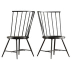 Walnut & Black Iron Round Dining Table Set, Seats up to 5