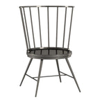 Walnut & Black Iron Round Dining Table Set, Seats up to 5