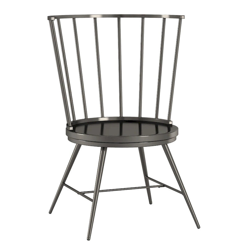 Walnut & Black Iron Round Dining Table Set, Seats up to 5