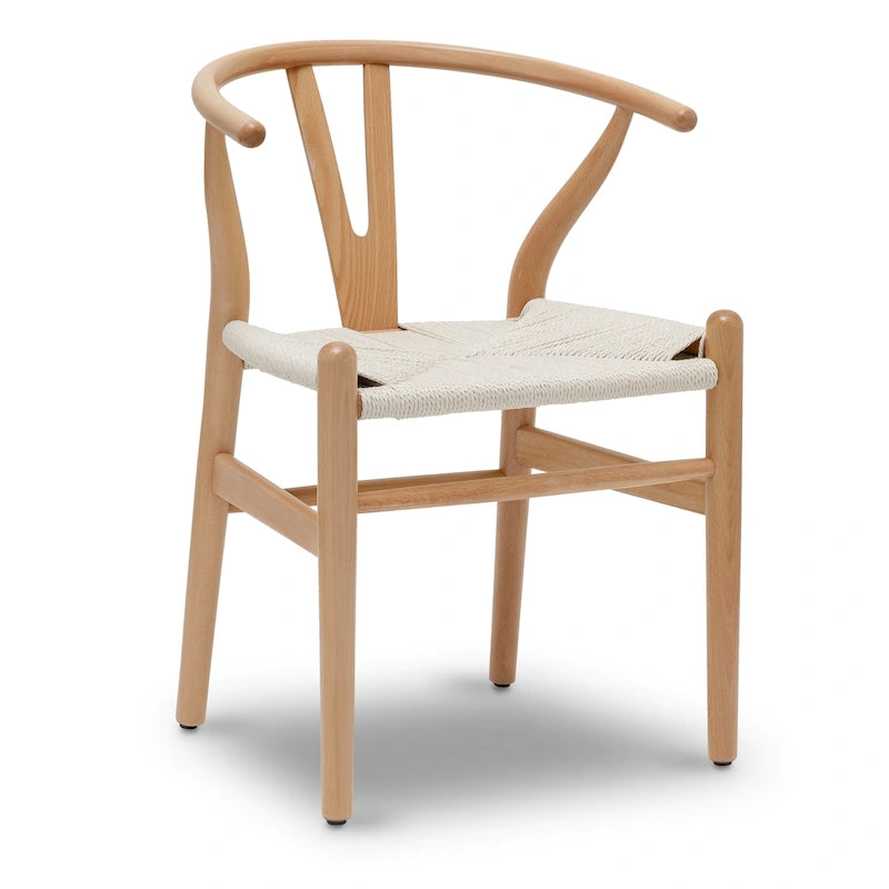 Solid Wood Rope Woven Accent Chair, Single – Natural / Black / Walnut / White