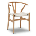 Solid Wood Rope Woven Accent Chair, Single – Natural / Black / Walnut / White