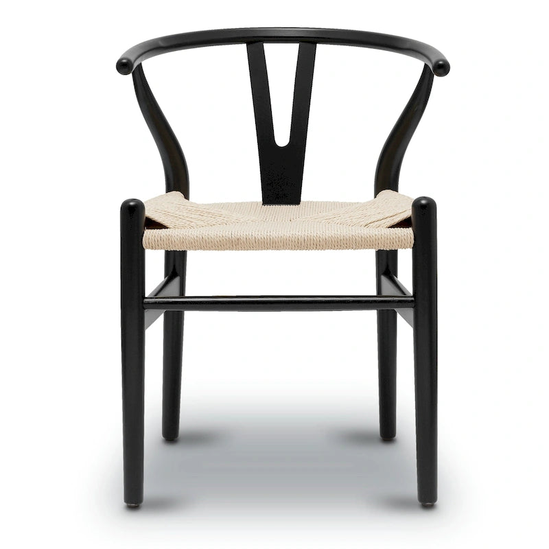Fauteuil d'appoint en bois massif tressé, individuel – Naturel / Noir / Noyer / Blanc