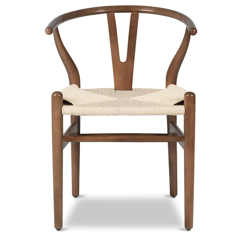 Fauteuil d'appoint en bois massif tressé, individuel – Naturel / Noir / Noyer / Blanc